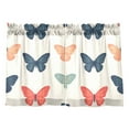 thumbnail image 7 of Yayeee Kitchen Curtains Tier Pair Light Filtering 27"x24" Rod Pocket Short Cafe Window Panel, Orange Butterflies, 7 of 7