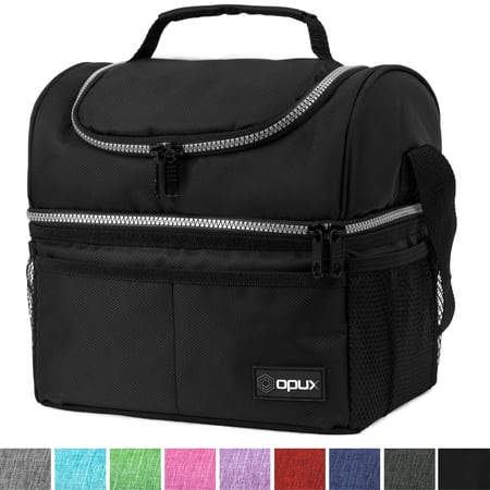 Insulated Dual Compartment Lunch Bag for Men, Women | Double Deck Reusable Lunch