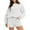White, variant on Lovskoo 2024 Women 2 Piece Outfits Sweatsuit Long Sleeve Oversized Sweatshirt & Lounge Shorts 2023 Casual Cozy Pajamas Tracksuit Set Khaki