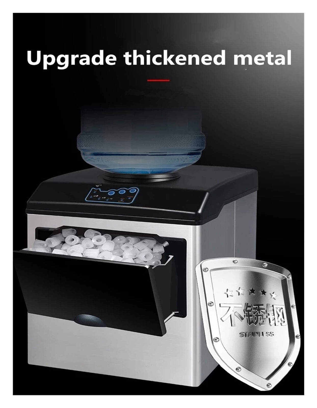 Ice Cube Making Machine Electric Bullet Ice Maker Machine Desktop Barreled Water Inflow