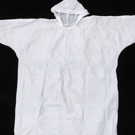 FRCOLOR Disposable Raincoat for Outdoor Use Lightweight CPE Material White Color Fits All Sizes