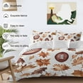 thumbnail image 3 of Brown Maple Duvet Cover Set Full Size, Leaf American Football Retro Modern Art 4 Piece Soft Microfiber Bedding Set with 1 Duvet Cover, 1 Flat Sheet, 2 Pillowcases, 3 of 9