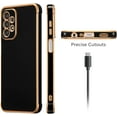 thumbnail image 4 of for Samsung Galaxy A23 4G/5G Case Luxury Plating Edge Case Cover Slim Lightweight Glossy Bling Phone Case Soft TPU Shockproof Bumper Case Electroplated Case,Black, 4 of 12