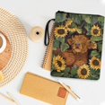 thumbnail image 4 of HELLHERO Vintage Polyester Fabric Book Protector for Fater 8.66 x 11.42 for Textbook Paperbacks Supplies Zipper Calf Sunflower, 4 of 8