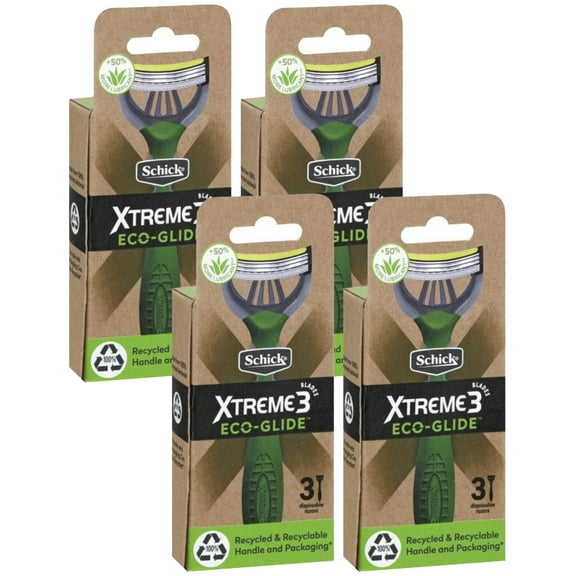 Pack of (4) Schick Xtreme3 Xtreme 3 Glide 3ct