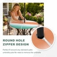 thumbnail image 4 of Round Outdoor Tablecloth with Umbrella Hole and Zipper, Burnt Orange Green Ombre Tablecloth with Elastic Waterproof, Color Gradient Modern Abstract Art Patio Table Covers for 31" - 35" Pool Tables, 4 of 9