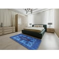 thumbnail image 4 of Ahgly Company Indoor Rectangle Mid-Century Modern Denim Dark Blue Oriental Area Rugs, 2' x 3', 4 of 6