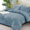 thumbnail image 2 of ANGENIA Queen Size Comforter Sets Grayish Blue - 7 Pieces Bed in a Bag Queen Bedding Comforter Sets, Soft Fluffy Boho Tufted Bed Sets with Comforter, Sheets, Pillowcases & Shams, 2 of 7