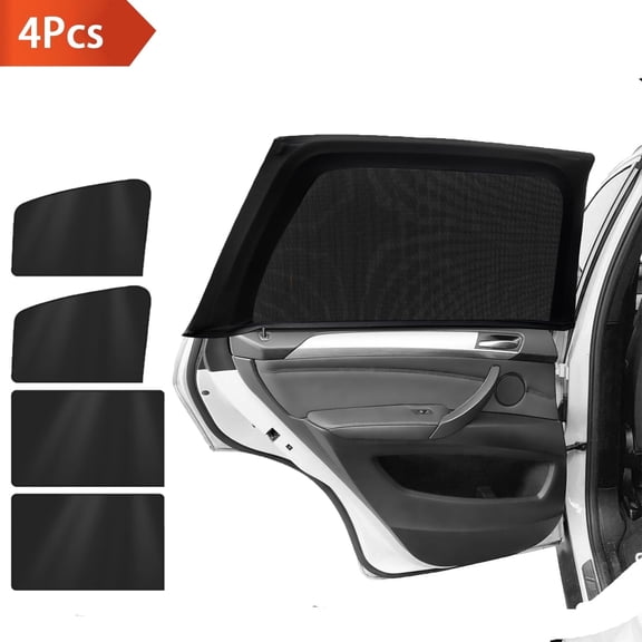 JOGGEIL 4Pcs Car Window Shades-Car Side Window Sun Shades, UV Protection Breathable Spandex Baby Window Covers, Universal Fit Most (99%) of Cars, Protect Privacy for Family (35.4"x51.2")