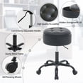 thumbnail image 4 of Silla de dibujo FIRAVOE ajustable de piel con almacenamiento negro, 4 of 9