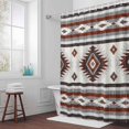 thumbnail image 6 of Red Grey Shower Curtain for Bathroom Decor, Southwestern Native Aztec Ethnic Style Geometric Waterproof Fabric Shower Curtain, 48"x72" Set with 12 Hooks, 6 of 9