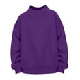 thumbnail image 5 of Women's Plus Size Casual Pullover, No Hood Crewneck Sweatshirt, Soft Long Sleeve Top, Loose Fit Comfort Wear, Oversized Everyday Blouse for Women Dark Purple S, 5 of 5