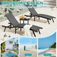 thumbnail image 3 of AECOJOY Outdoor Lounge Chair with Adjustable Positions, Aluminum Chaise Lounge Outdoor for Pool, Garden, Beach, Dark Grey, 3 of 7