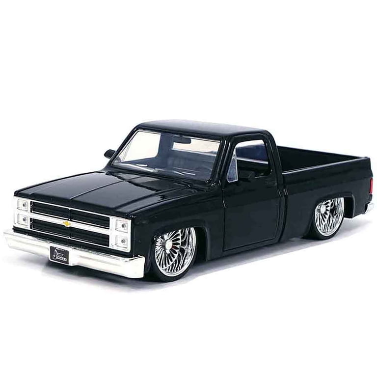 1985 Chevrolet C-10 Pickup Truck Black with Wire Wheels 