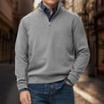 thumbnail image 2 of Migroa Essential Men's Quarter-Zip Sweatshirt -Solid Color Stand-Up Collar Design, Multiple Color Options, Premium Casual Wear Under $25, Grey Xl, 2 of 4