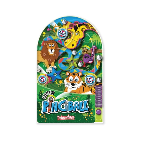 Pingball - Wild by Deluxebase, Retro Handheld Mini Pinball Toy and Travel Game for Kids, No Batteries Needed, Animal Party Favor and Gift