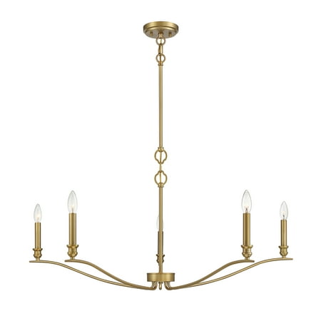 Trade Winds Lighting 5 Light Chandelier In Natural Brass - TW30091-NB
