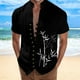 thumbnail image 3 of Playeras Y Camisas Para Hombre Camisa de vacaciones en la playa Camisa de cuello con botones en los puños para hombre (Black, M), 3 of 4