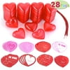 28 Pack Kids Valentines Cards with Valentines Hearts for Filling Specific Treats, Valentine’s Day Party Favor, Classroom Exchange Party Favor