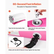 KFFKFF Inflatable Gymnastics Air Mat 10 ft Training Mat with Electric Pump, 4-inch Thick Durable Tumble Track, Versatile Mat for Home, Gym, Outdoor Activities, Yoga, Cheerleading, Beach, Park, Pink