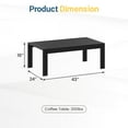 thumbnail image 4 of CozyHom Modern Outdoor Patio Aluminum Black Coffee Table, All Weather Metal Outdoor Rectangle Coffee Table Long Table, Black, 4 of 8
