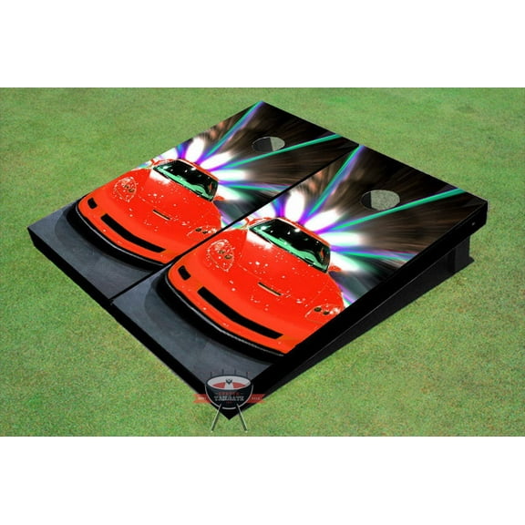 Red Corvette Themed Cornhole Boards
