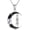 Cat Hanging, variant on Lion Necklace 925 Sterling Silver Lion Pendant with Black Crescent Moon Necklace Gothic Jewelry Halloween Gifts for Women