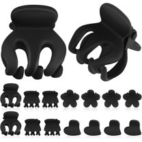 Girls Hair Clips Black Hair Clips 24Pcs Small Hair Clips Black Mini Hair Claw Clips for Women Girls Kids Strong Grip Clamp Clips Flower Heart Shape Hair Clips Mini Claw Clips Mini Hair Clips