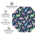 thumbnail image 4 of Fuzoiu Dinosaur Print Leather Coasters Set,Drink Coasters Set of 6,for Tabletop Protection, Durable PVC Coasters,Home Décor and Housewarming Gift,Octagon, 4 of 7