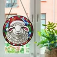 thumbnail image 5 of Pawberry Sheep Window Hanging Stained Glass, Sheep Suncatchers for Windows Stained Glass, Stained Glass Sheep suncatcher, 5 of 7