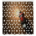 thumbnail image 3 of Ambesonne Folkloric Shower Curtain, Egyptian 3D Fanoos Art, 69"Wx75"L, Umber Grey Red, 3 of 3