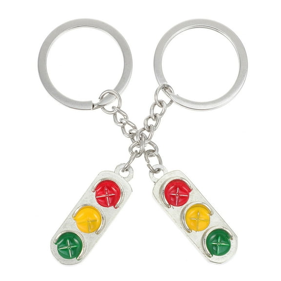 OATIPHO 2Pcs Traffic Light Keychains Decorative Key Holders with Sturdy Metal for Everyday Use