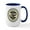 White/Navy Inside, variant on CafePress - MIMBRES CHECKERD BIRDS EATING FISH BOWL DESIGN Lar - 15 oz Ceramic Large White Novelty Mug