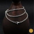 thumbnail image 7 of Infinique Creations - Stainless Steel Silver Cable Rolo Link Chain Bracelet Necklace Men Women 7"-38", 7 of 7
