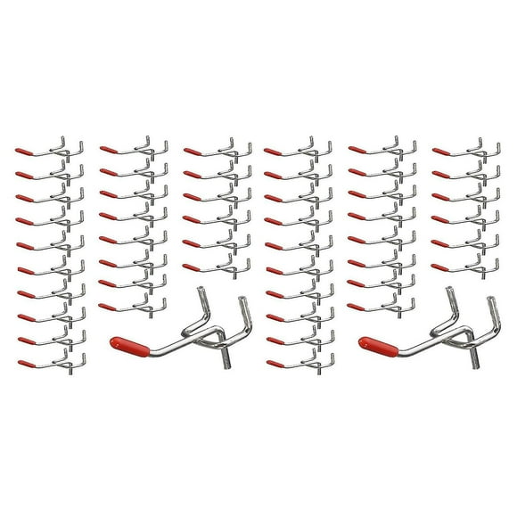 50x Single Pegboard Hooks 50mm Board Slat Wall Retail Display Shop Peg Fits 25mm