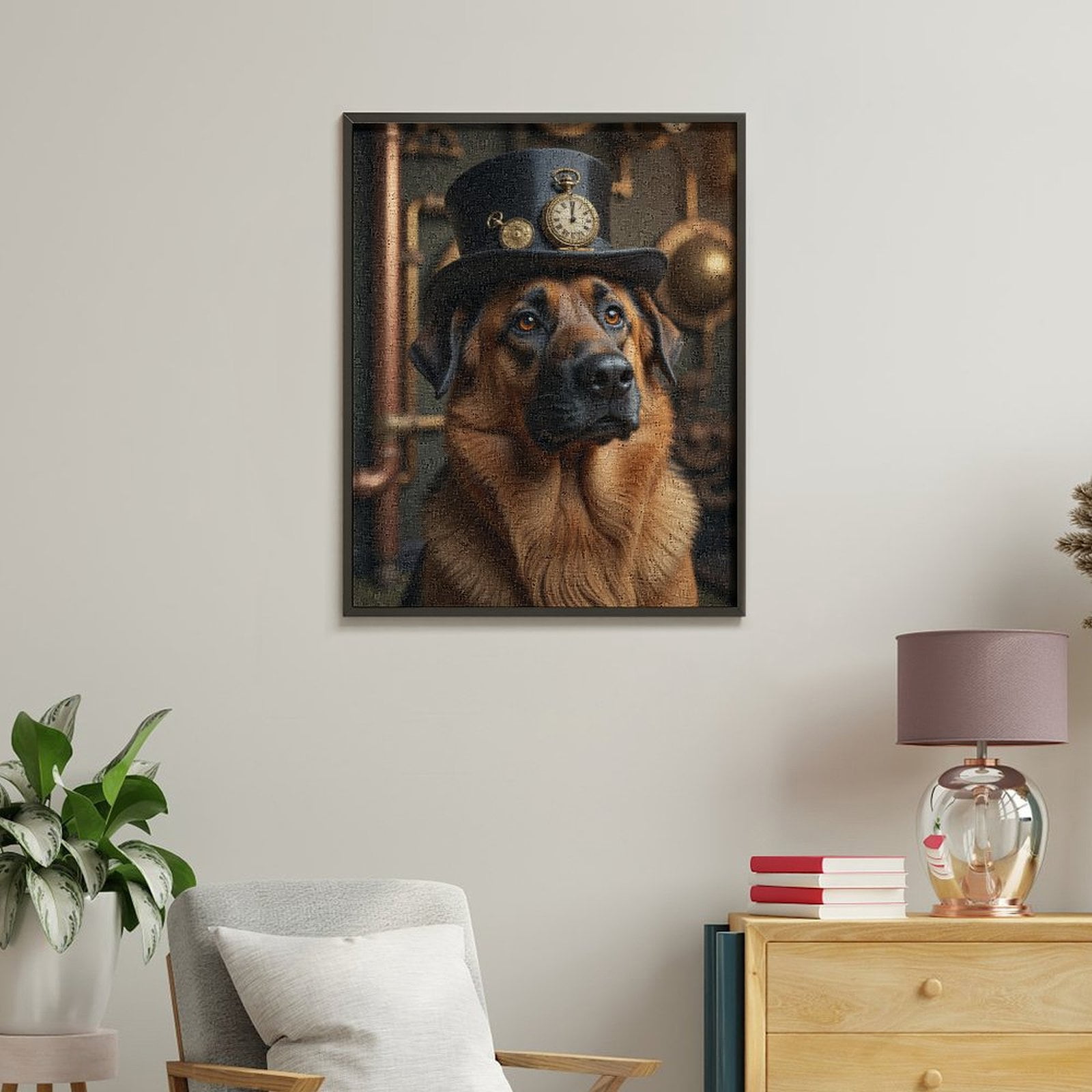 Paint by Numbers Kit for Adults, Steampunk Dog With Top Hat Paint by Numbers, Easy Paint by Numbers Kit for Adults Beginner, DIY Adult Paint by Number Kits on Canvas, 12x16in Home Decor