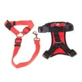 thumbnail image 2 of Flmtop Chien de Compagnie Chiot Réglable Doux en Mesh Harnais Gilet Poitrine Sangle Laisse Corde de Traction Rouge, 2 of 9