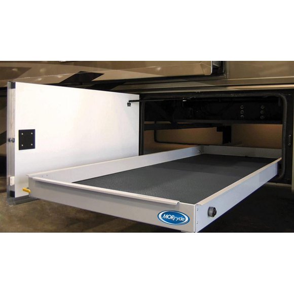 MOR ryde Cargo Slide CTG60-2648W Fit RV s; Bolt-On; 800 Pounds Capacity; 48 Inch Depth x 26 Inch Width; Ball Bearing Slide; 1 Way Pull; Locks In Retracted; Powder Coated; With Flooring