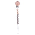 thumbnail image 1 of Productos para bebés Cadena para chupete con clip redondo de haya para apaciguar al bebé Perlas de silicona Perlas de haya anti-cadena, 1 of 6