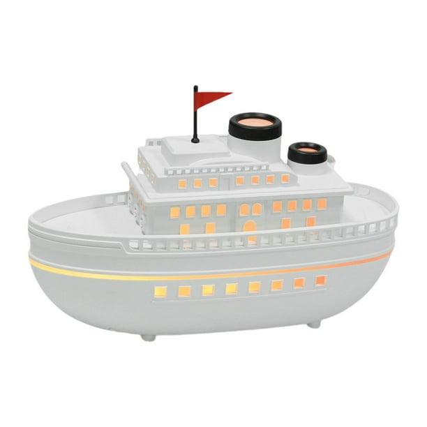 Humidificador de aire para barco con lámpara LED, apagado automático, difusor de aroma silencioso Blanco