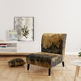 thumbnail image 2 of Designart "Abstract Fluidity Brown Black Composition" Brown Abstract Fluidity Upholstered Accent Chair - Modern Arm Chair For Bedroom, 2 of 7