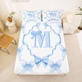 thumbnail image 5 of Manfei Letter M Monogrammed Full Size Sheets For Girl,Girly Bowknot Bed Sheets Fir Kids,4 Pieces, 5 of 6