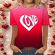 thumbnail image 2 of Camisetas Casuales de Mujer Día de San Valentín Impreso Cuello Tripulado Manga Corta, Top de Moda para la Fiesta Y Diario, 2 of 9