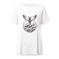 thumbnail image 3 of Pompotops T-Shirt Long à Manches Courtes Col Rond Imprimé Décontracté pour Femmes, 3 of 5