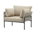 thumbnail image 6 of Miekor Furniture [Set of 2] 36" Beige Iron Lounge Chair with Rope Weave Design and Plush Cushions, Perfect for Indoor and Outdoor Relaxation MK9668, 6 of 12