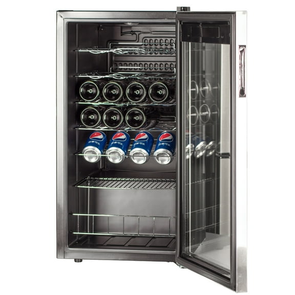 SMAD 3.1 Cu ft 28 Bottles Wine Coolers Stainless Steel Door No Frost Fridge Freestanding Champagne 110V