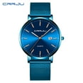 thumbnail image 2 of reloj hombre CRRJU Top Brand Luxury Blue Waterproof Watches Slim Stylish Date Casual Quartz Watch Men Sports Mesh Strap Clock, 2 of 5