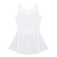 thumbnail image 4 of ranrann Kids Girls Ballet Dance Leotard Dress Sleeveless Figure Ice Skating Performance White 10, 4 of 7