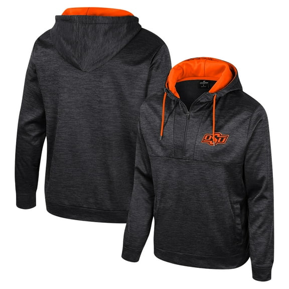 Men's Colosseum Black Oklahoma State Cowboys Cypher Half-Zip Hoodie