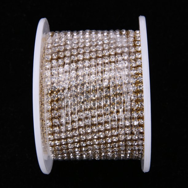 Cadena De Diamantes De Imitación De Cristal, 10 Yardas/rollo De 2 Mm De 